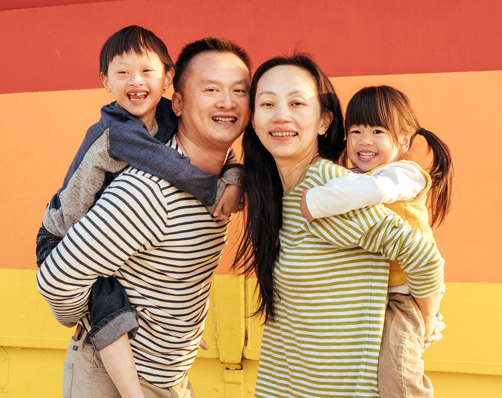 Happy family on the beach