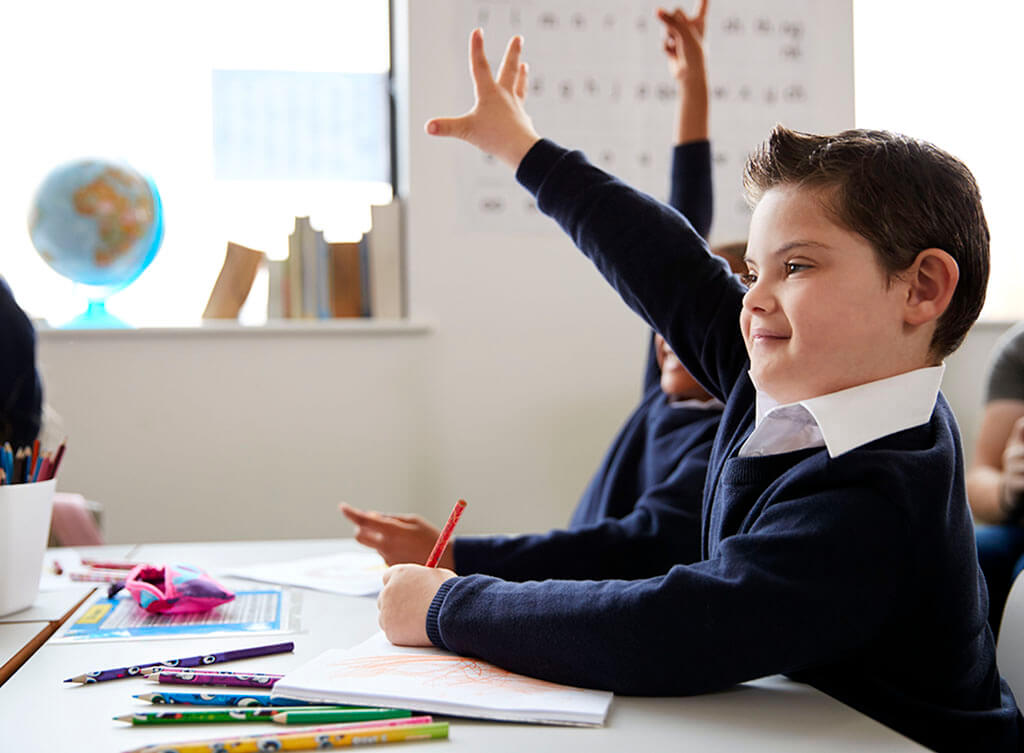 Student with Down syndrome at school